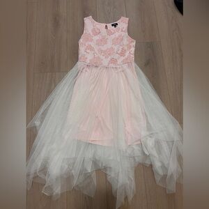 Girls Flower girl wedding guest size 10-12 Pink Tulle Dress